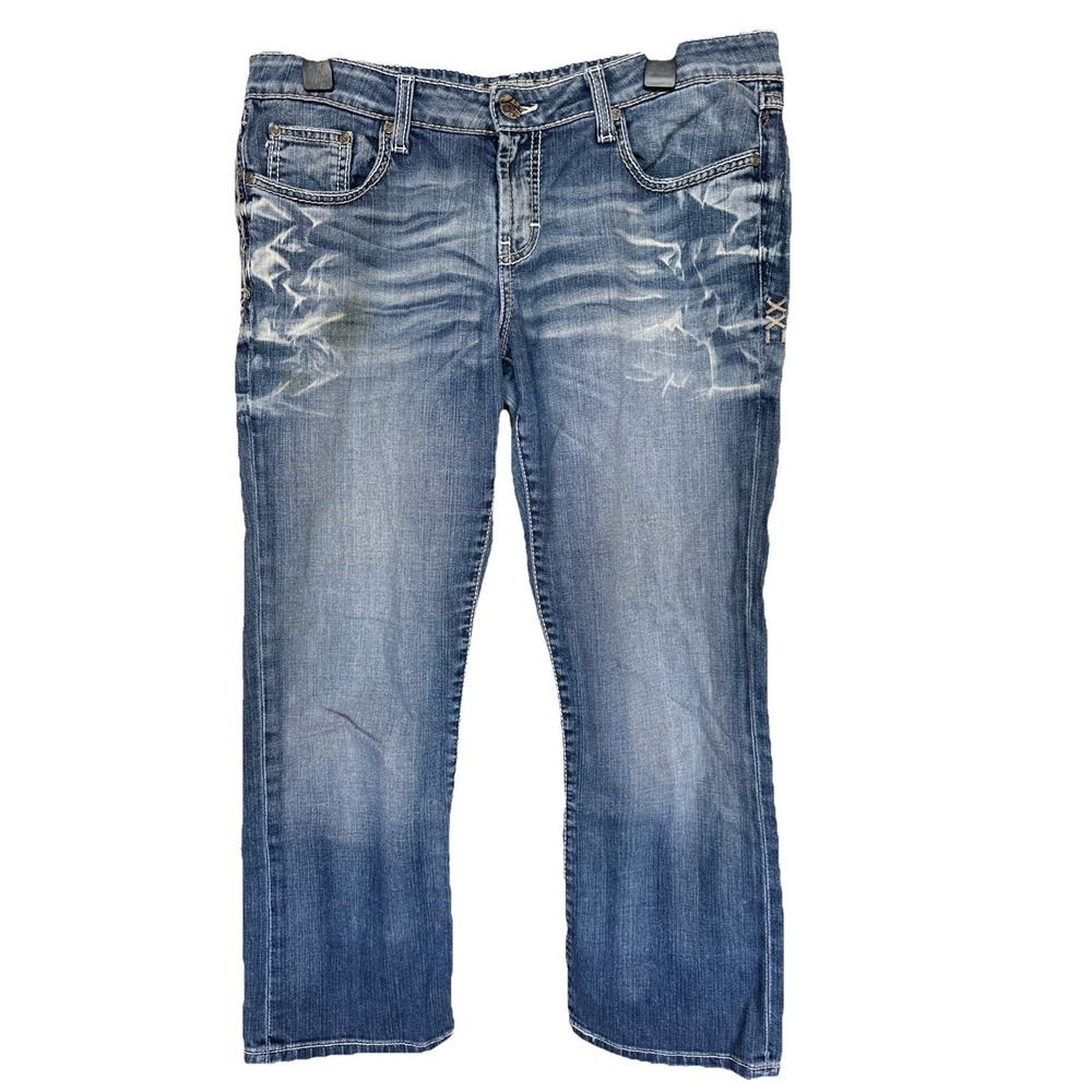 BKE Women's Sabrina Stretch Size 31 Distressed Jeans